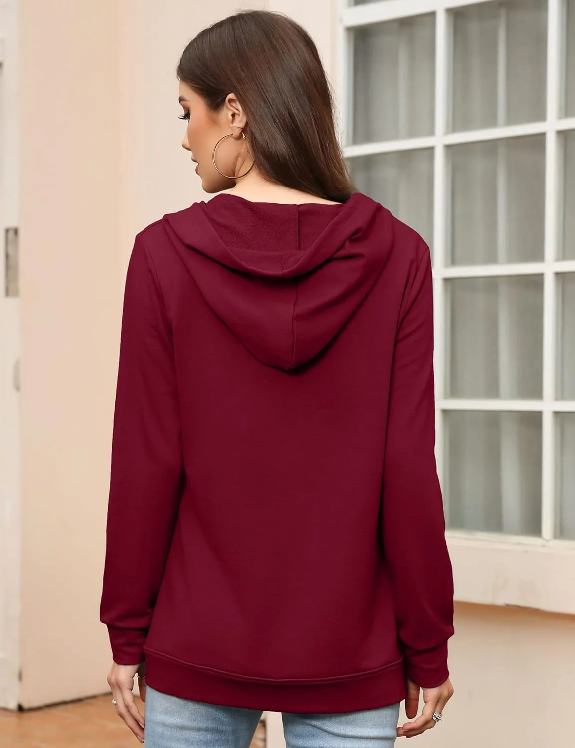 MISSKY Women's Casual Long Sleeve Zip up Jacket with Pockets Running Sweatshirts Jackets