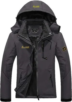 MOERDENG Women's Waterproof Ski Jacket Warm Winter Snow Coat Mountain Windbreaker Hooded Raincoat Jacket