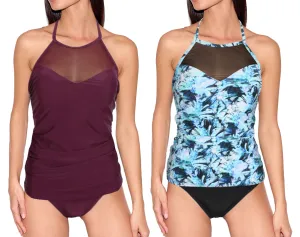MS-HSTK2 - Wholesale Women's Mesh Halter Tankini