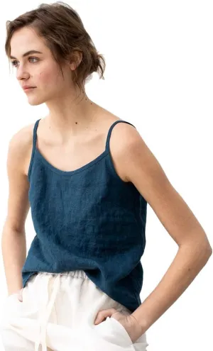 Namcyanly Womens Spaghetti Sleeveless Camisole Cotton Linen Tank Tops Solid Sling Tank Tops Vest Blouse Plus Size