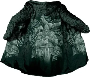 Norse Mythology Vegvisir Viking 3D Print Dream Cloak Thick Warm Hooded Men Overcoat Windproof Fleece Jacket