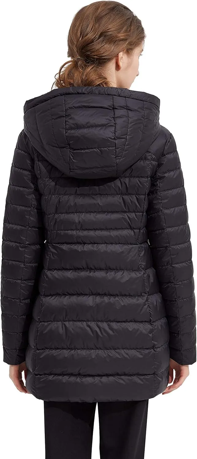 Orolay Women's Light Quilted Down Jacket Bubble Coat Packable Hooded Puffer Jacket