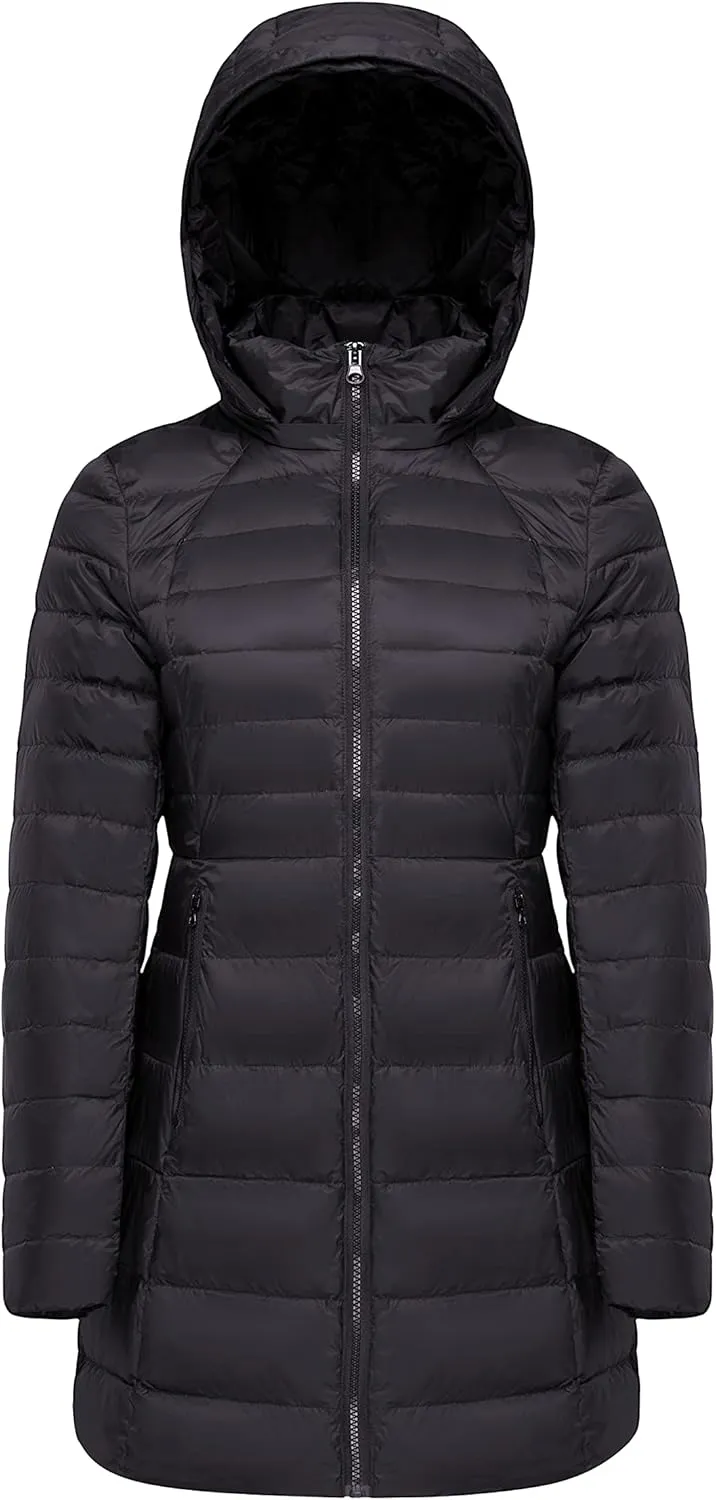 Orolay Women's Light Quilted Down Jacket Bubble Coat Packable Hooded Puffer Jacket