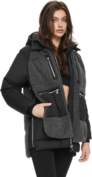 Orolay Women's Thickened Winter Down Coat Windproof Hooded Puffer Jacket with 6 Pockets