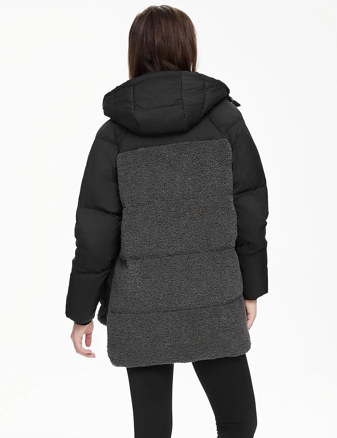 Orolay Women's Thickened Winter Down Coat Windproof Hooded Puffer Jacket with 6 Pockets
