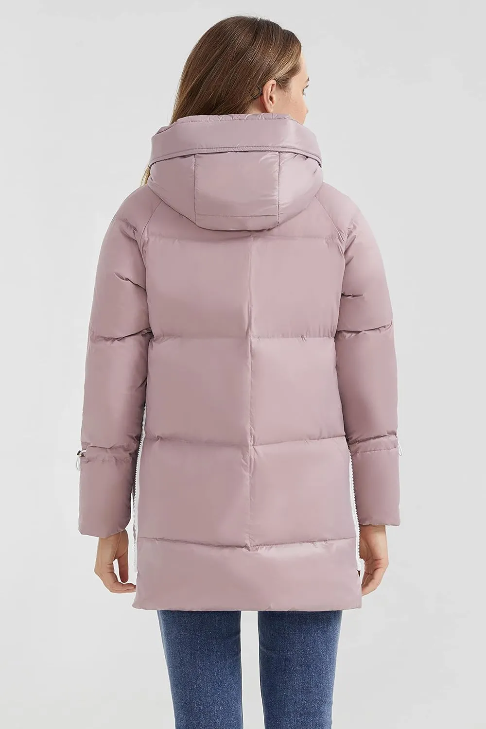 Orolay Women's Winter Thickened Down Coat Windproof Hooded Puffer Jacket with 6 Pockets