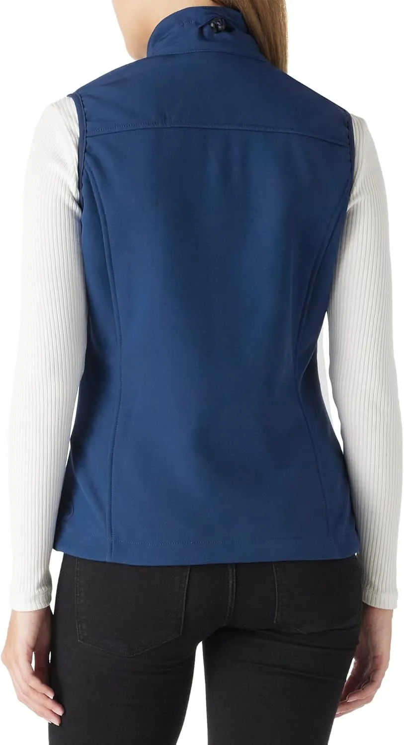 Outdoor Ventures Women's Lightweight Softshell Vest Windproof Fleece Lined Zip Up Sleeveless Jacket for Running Hiking Golf