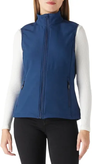 Outdoor Ventures Women's Lightweight Softshell Vest Windproof Fleece Lined Zip Up Sleeveless Jacket for Running Hiking Golf