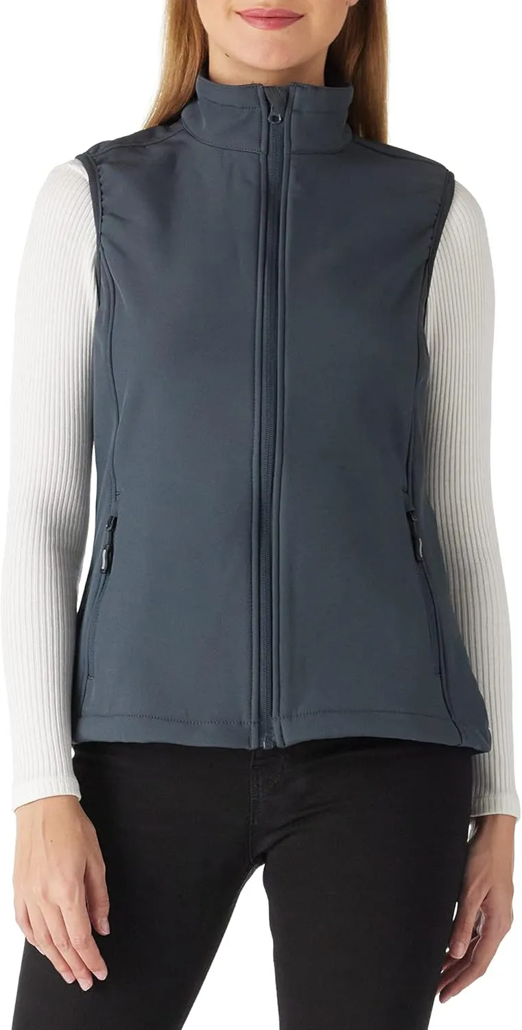 Outdoor Ventures Women's Lightweight Softshell Vest Windproof Fleece Lined Zip Up Sleeveless Jacket for Running Hiking Golf