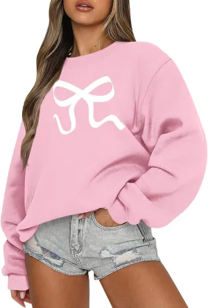 Oversized Sweatshirt for Women Trendy Fleece Crewneck Sweatshirts Winter Soft Warm Funny Cute Graphic Hoodies Y2k