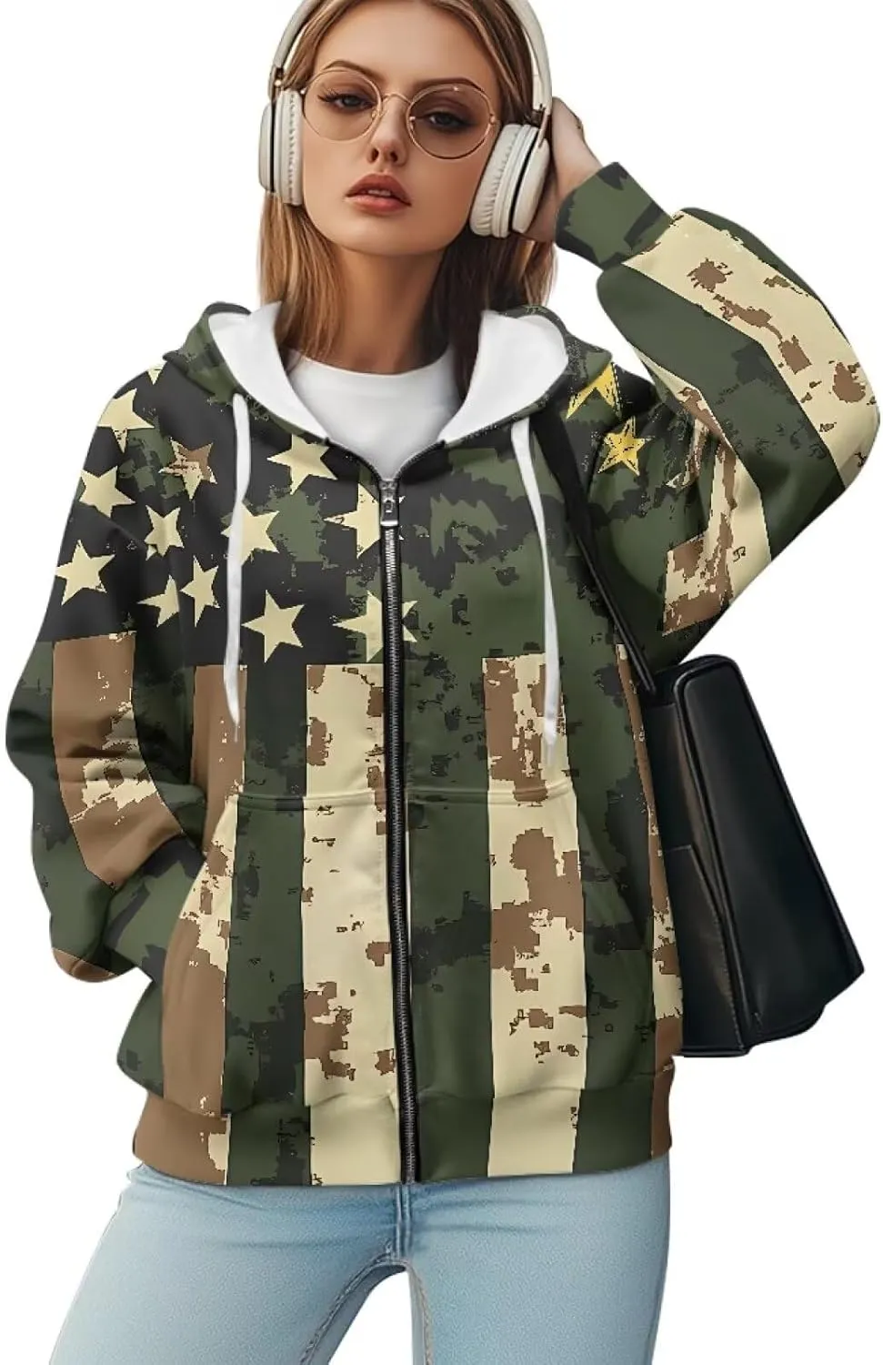 Oversized Sweatshirts for Women Zip Up Hoodies Fall Long Sleeve Jackets with Pockets Hooded Tops Loose Y2K Outfits