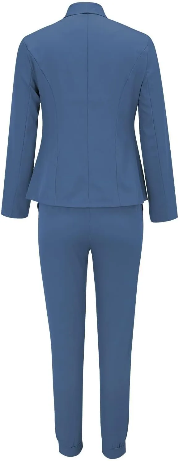 Pants Suits for Women 2 Piece Set Business Casual Outfits Blazer Work Office Jackets and Pencil Pants Dressy Suit