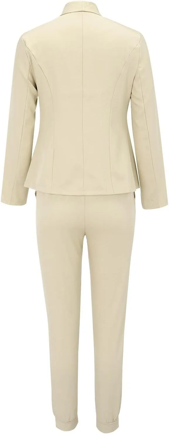 Pants Suits for Women 2 Piece Set Business Casual Outfits Blazer Work Office Jackets and Pencil Pants Dressy Suit