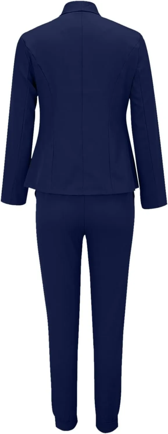 Pants Suits for Women 2 Piece Set Business Casual Outfits Blazer Work Office Jackets and Pencil Pants Dressy Suit