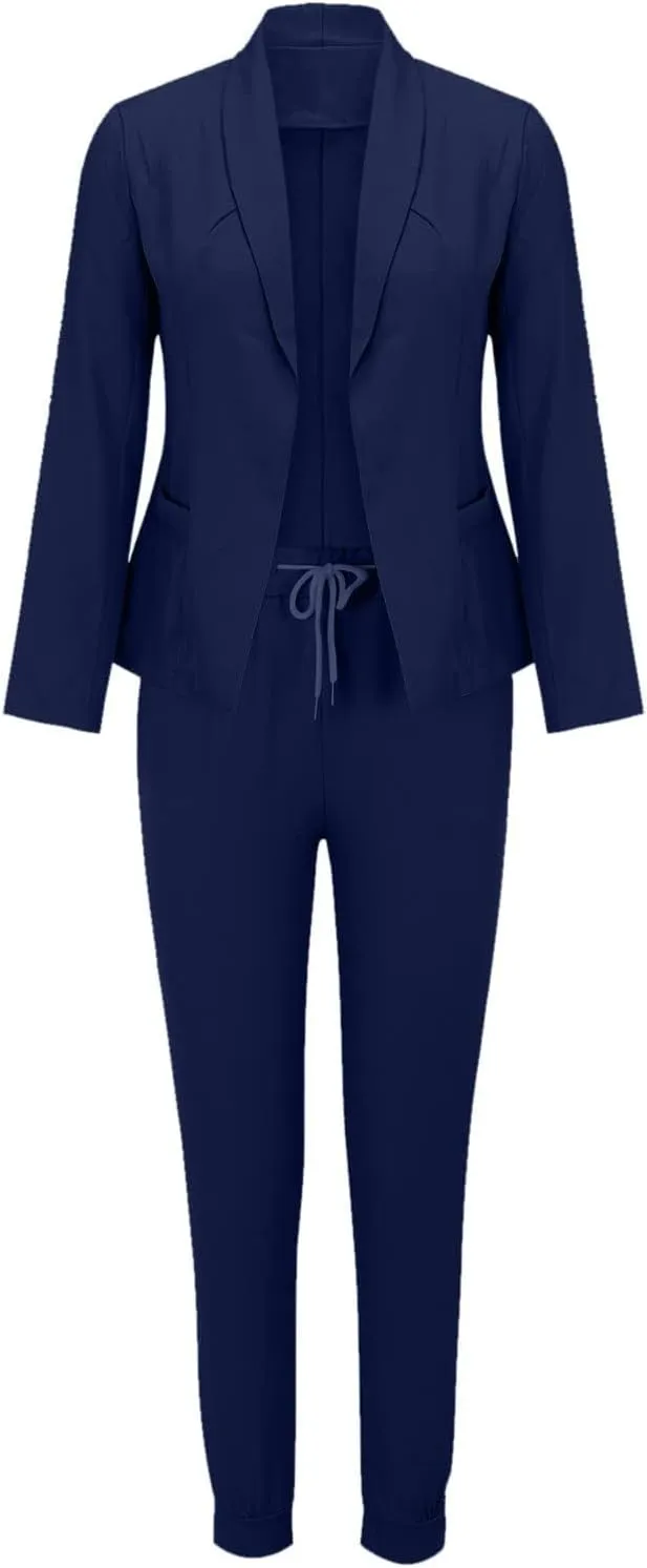 Pants Suits for Women 2 Piece Set Business Casual Outfits Blazer Work Office Jackets and Pencil Pants Dressy Suit