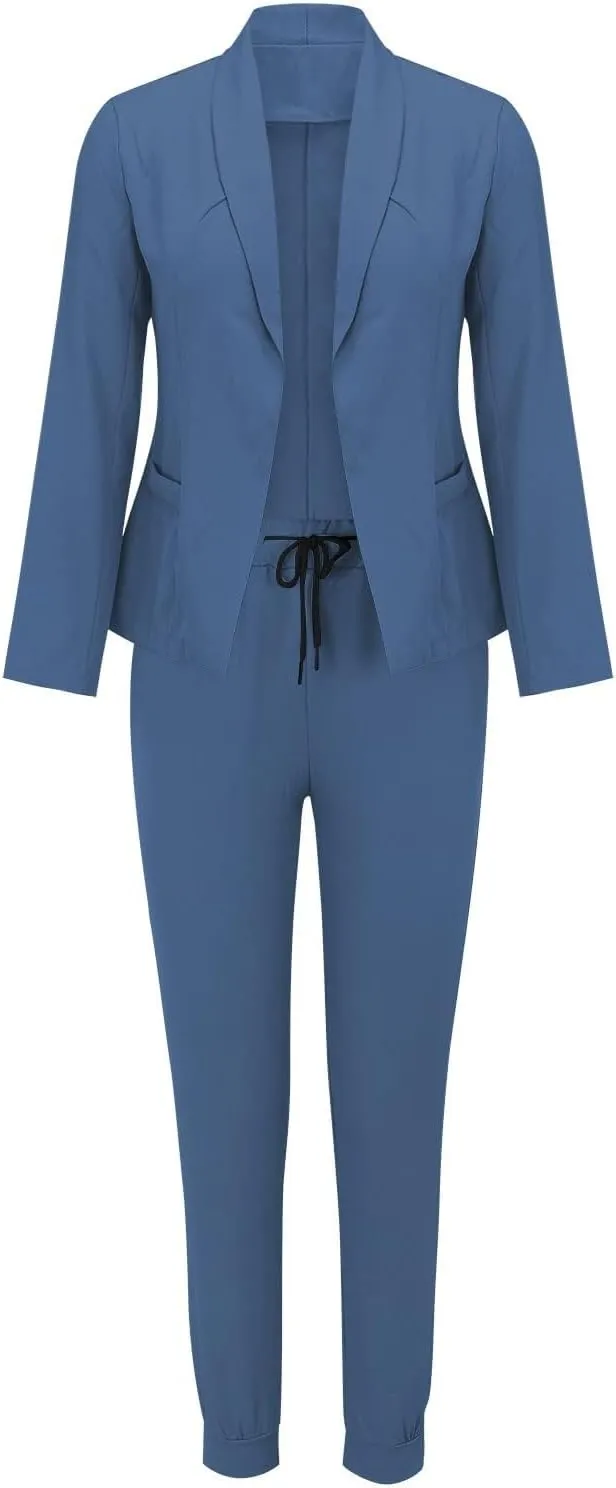 Pants Suits for Women 2 Piece Set Business Casual Outfits Blazer Work Office Jackets and Pencil Pants Dressy Suit