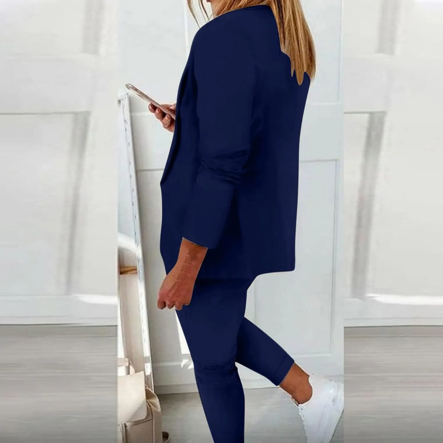 Pants Suits for Women 2 Piece Set Business Casual Outfits Blazer Work Office Jackets and Pencil Pants Dressy Suit