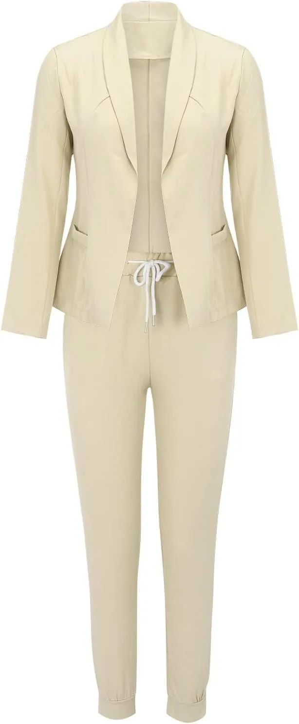 Pants Suits for Women 2 Piece Set Business Casual Outfits Blazer Work Office Jackets and Pencil Pants Dressy Suit