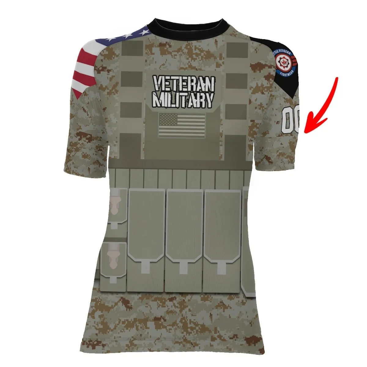 Personalized USA Marine Corp Veteran Women's Short Sleeve Rash Guard