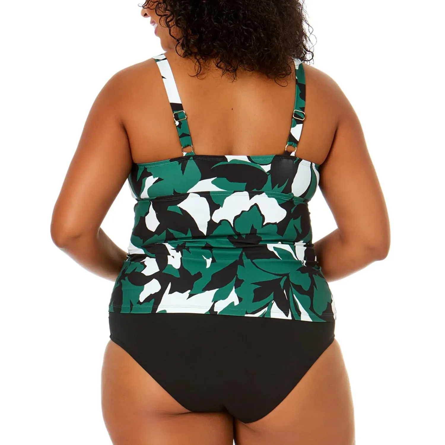 PL-ACTKCOL - Wholesale Women's Plus Printed Tankinis