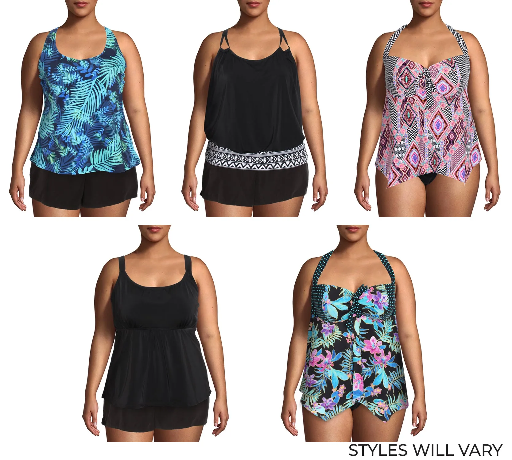 PL-ANMIX - Wholesale Women's Plus "ALL ASSORTED" Tankinis