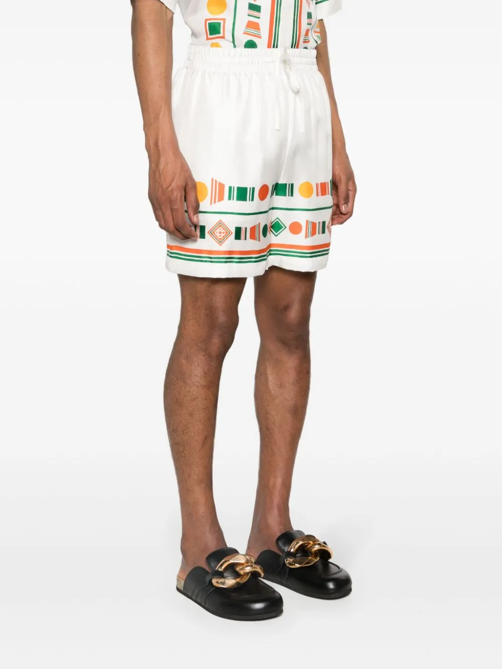 Playful Eagle silk shorts