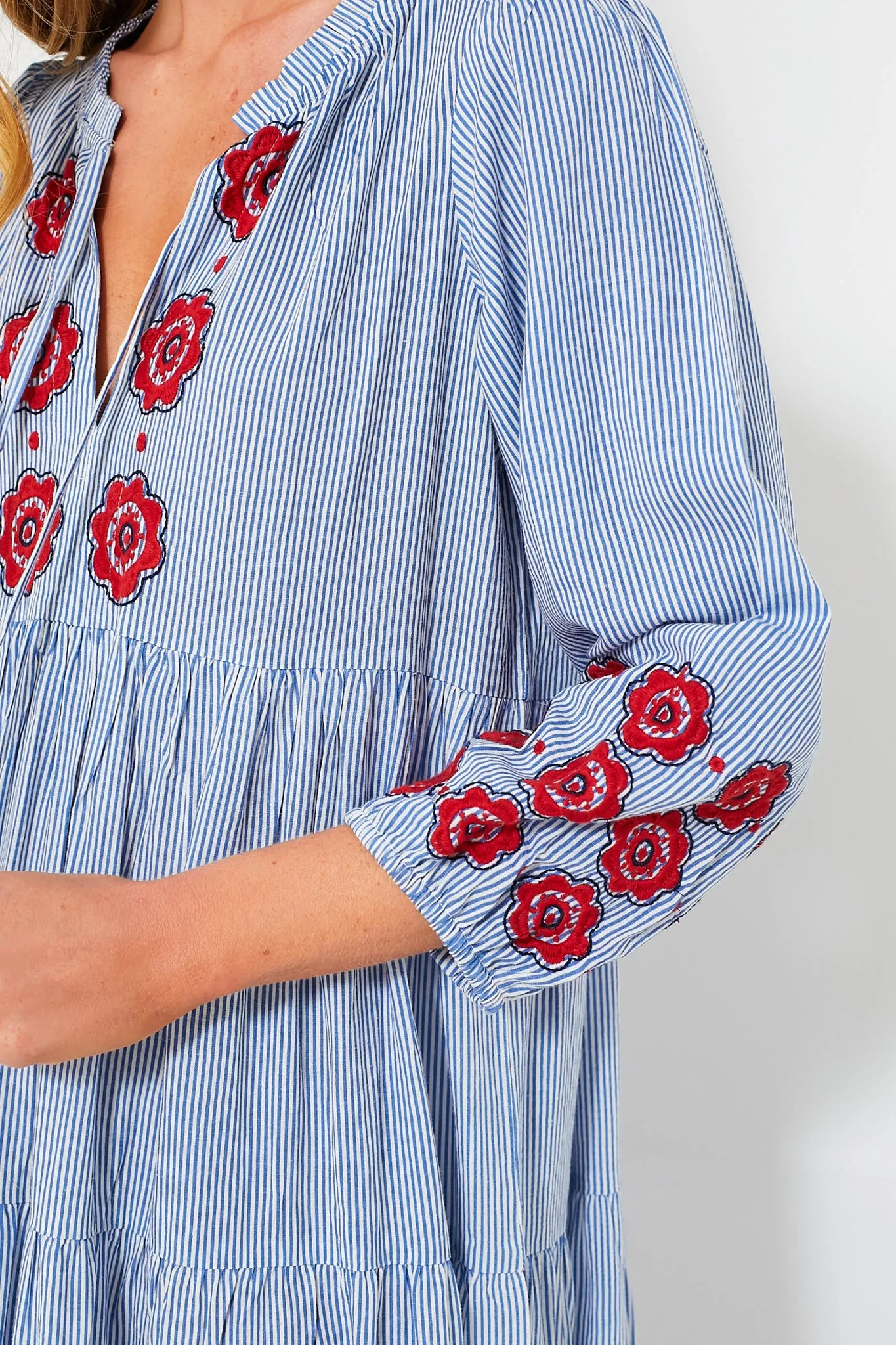 Poppy Stripe Long Sleeve Salty Paloma Caftan