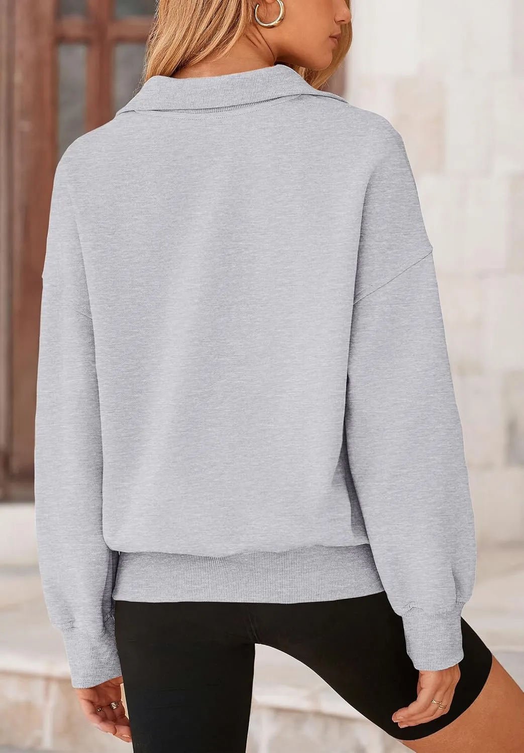 PRETTYGARDEN Women's Fall Fashion Half Zip Sweatshirts Long Sleeve Collared Cropped Pullover Tops Trendy Y2K Clothes