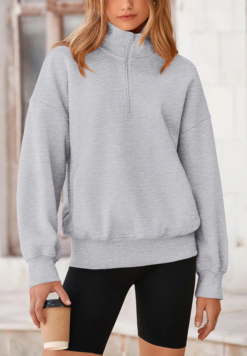 PRETTYGARDEN Women's Fall Fashion Half Zip Sweatshirts Long Sleeve Collared Cropped Pullover Tops Trendy Y2K Clothes