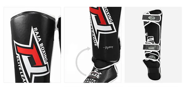 RAJA ELITE LEAGUE MUAY THAI BOXING MMA SPARRING PROTECTIVE GEAR SET Adult & Junior Size S-XL Black White