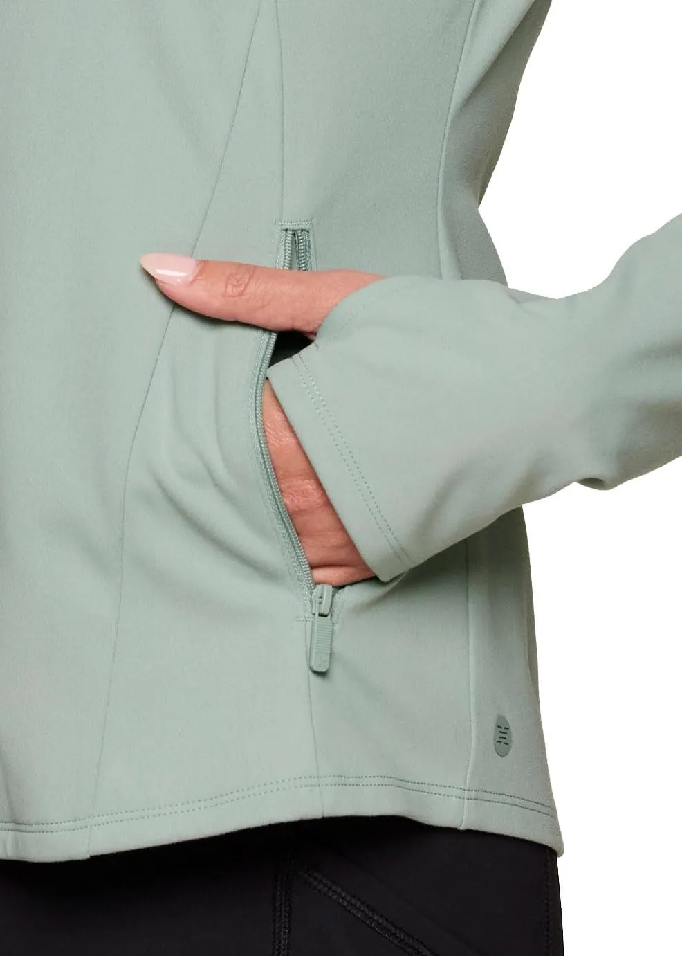 RBX Active Running Jacket for Women, Lightweight Zip Up Mock Neck Yoga Jacket With Zipper Pockets