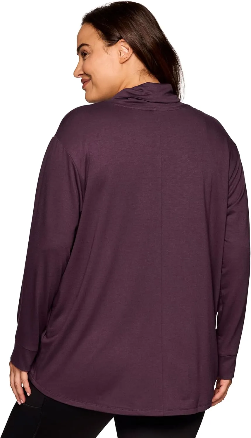 RBX Active Women's Cardigan with Pockets, Lightweight French Terry Open Cardigan Sweater for Yoga, Everyday, with Plus Sizes