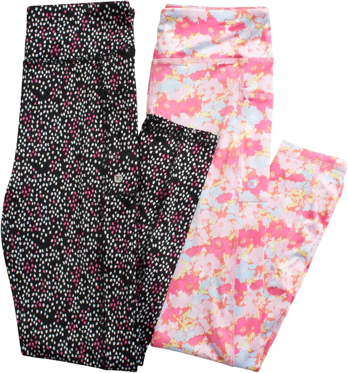 RBX Girls Active Set  Performance Short Sleeve T-Shirt, Capri Yoga Pants Leggings Set (4 Pack)