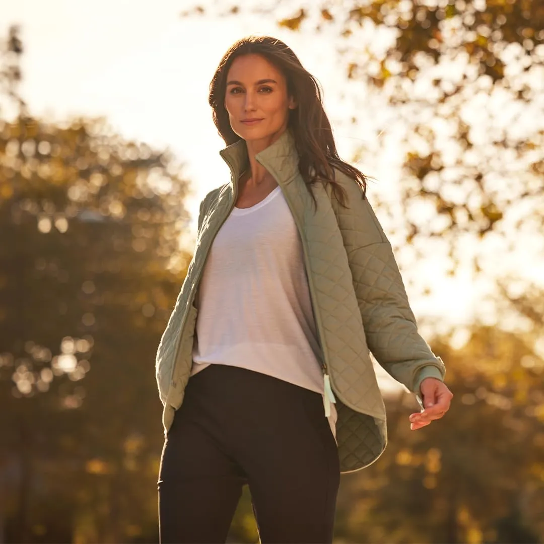 RBX Quilted Zip Up Jacket for Women, Lightweight Mock Neck Jacket with Pockets for Hiking, Workouts, Casual Wear