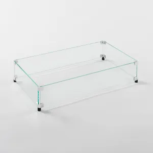 Rectangular Glass Wind Guard (12" x 24") By The Outdoor Great Room