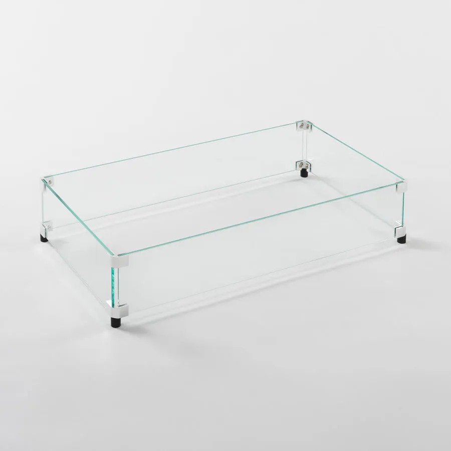 Rectangular Glass Wind Guard (12" x 24") By The Outdoor Great Room