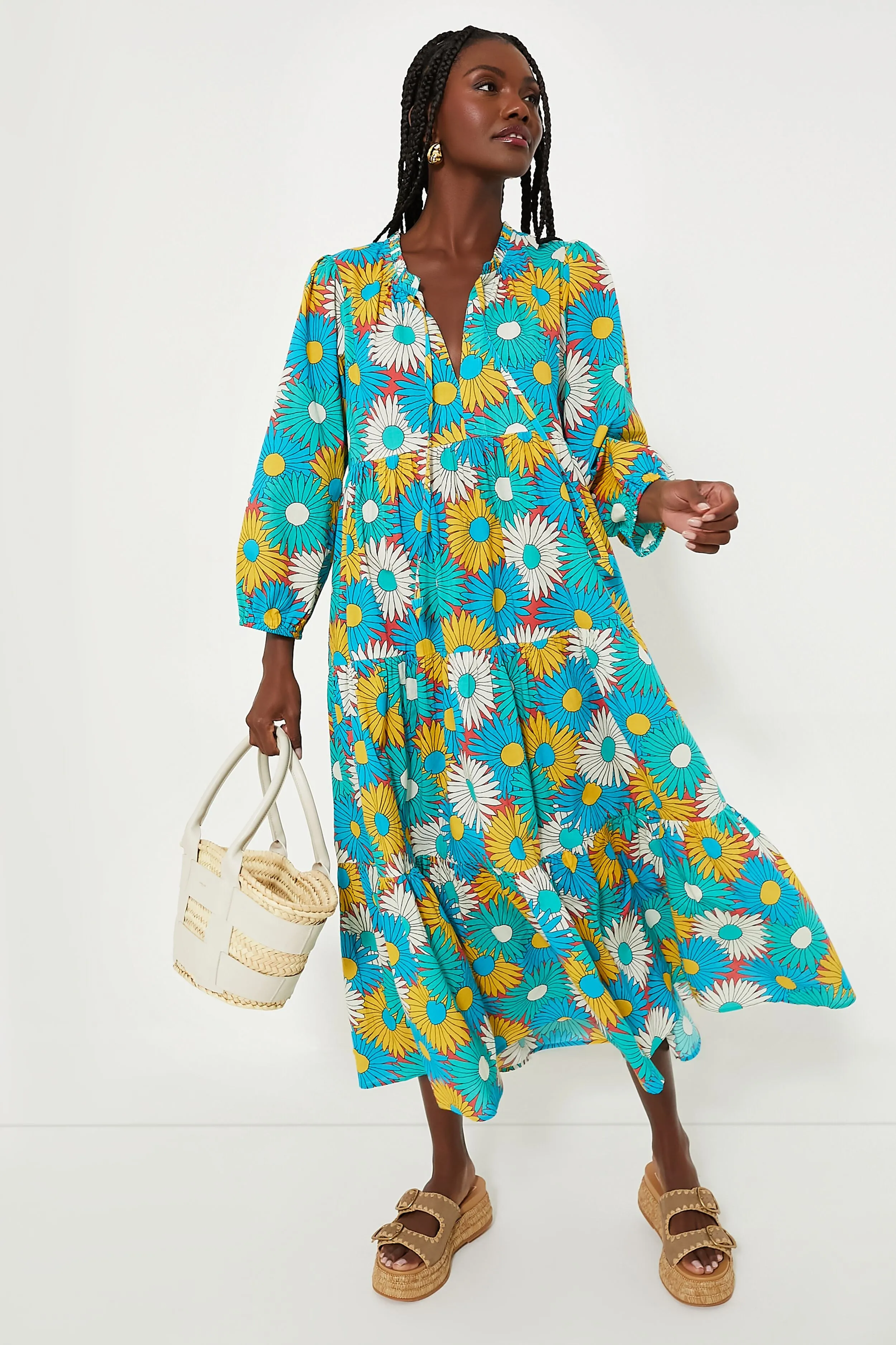 Retro Daisy Long Sleeve Salty Paloma Caftan