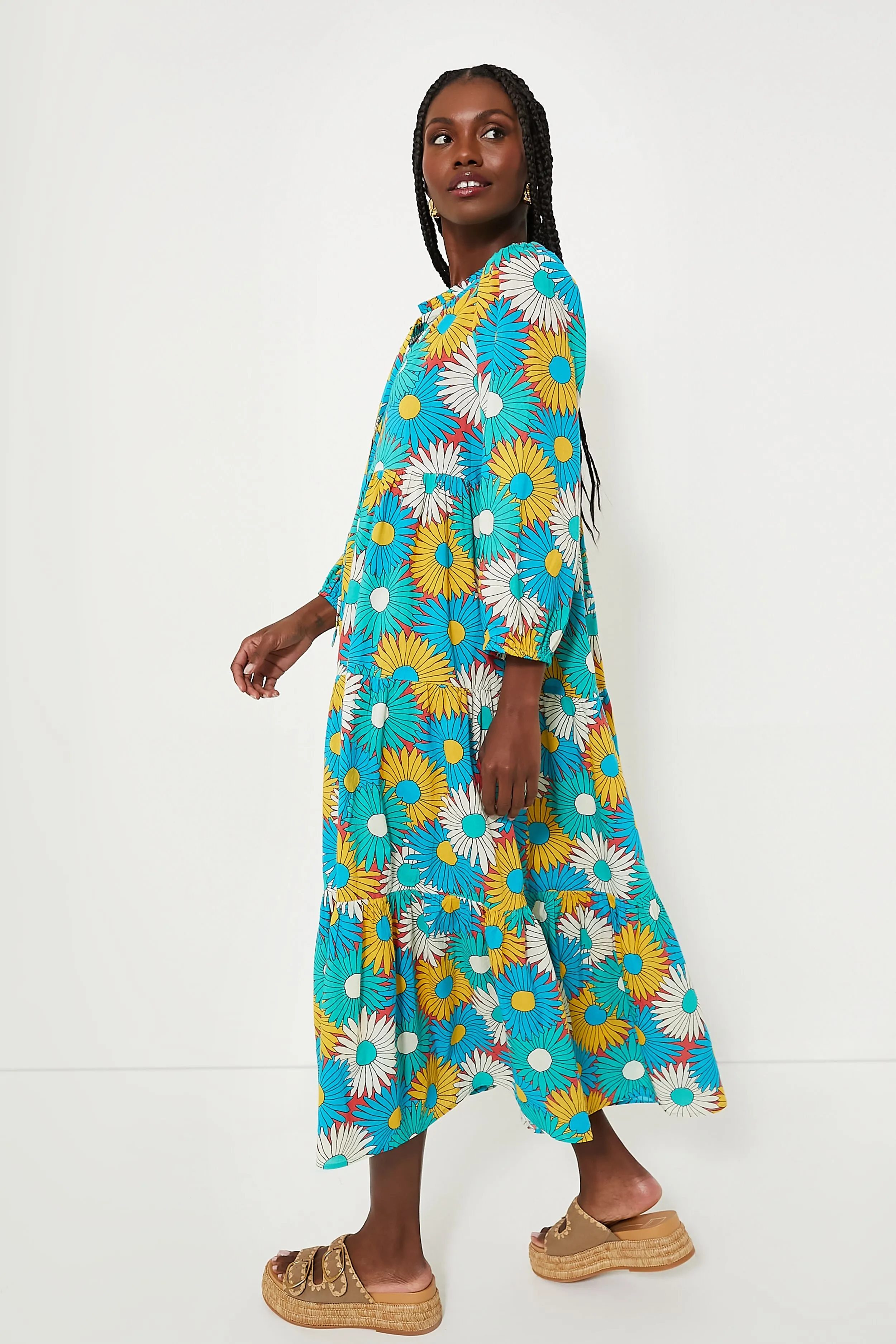 Retro Daisy Long Sleeve Salty Paloma Caftan