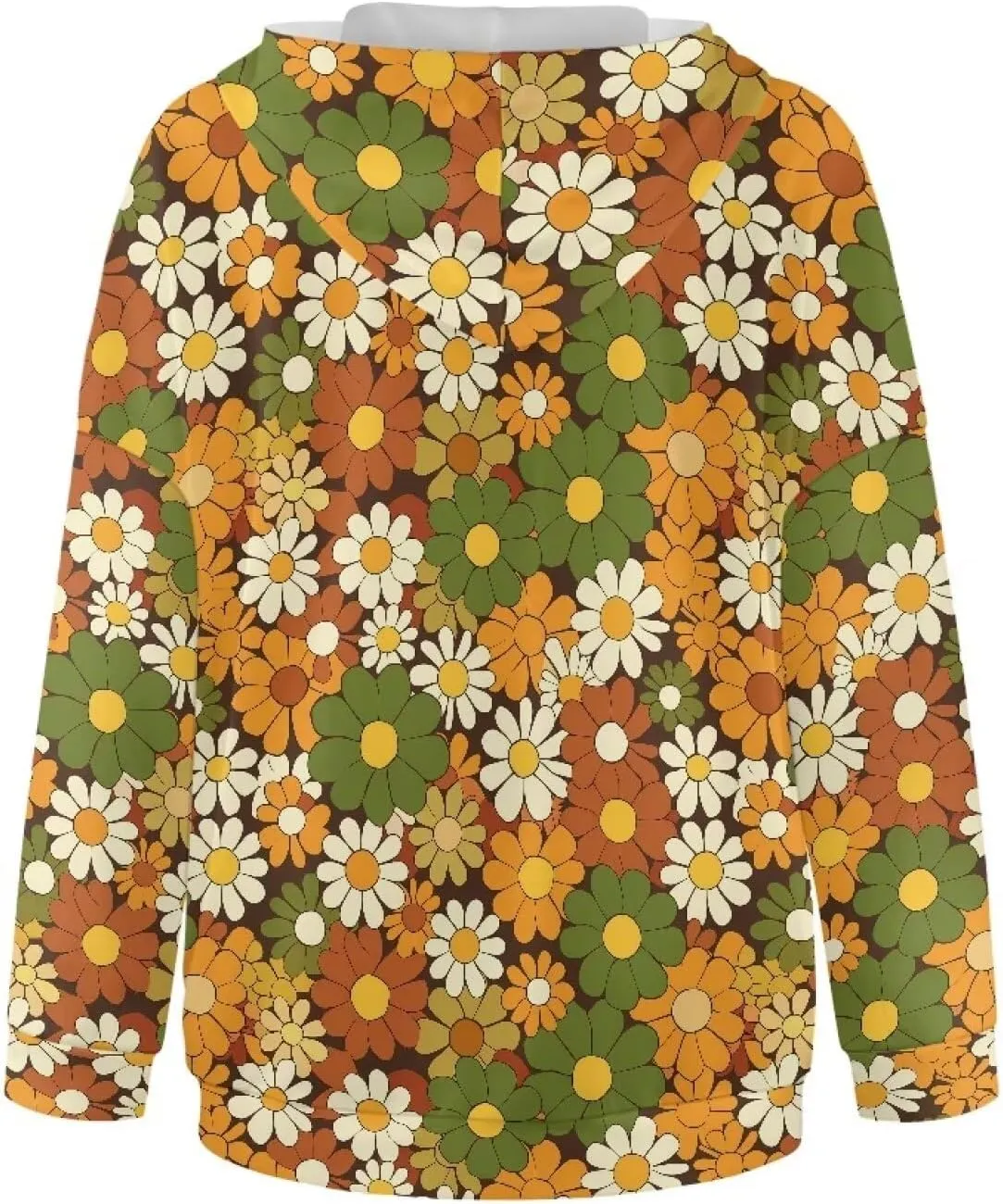 Retro Floral Women's Y2K Oversized Hoodies Casual Long Sleeve Loose Hooded Athletic Tops Pullover Sweatshirts