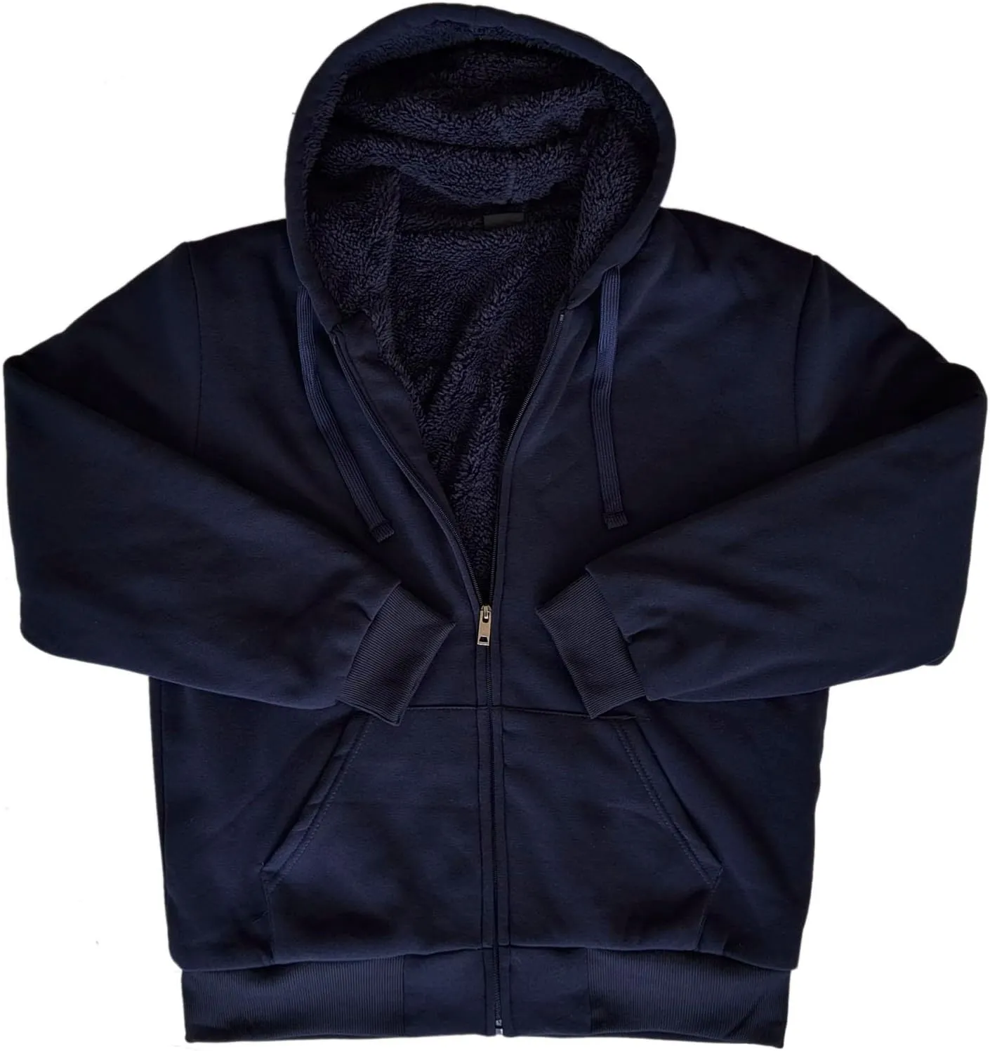 Sherpa Lined Hoodies for Men Heavyweight Full Zip Up Sweatshirt Thick Fleece Jackets Winter Warm Coats