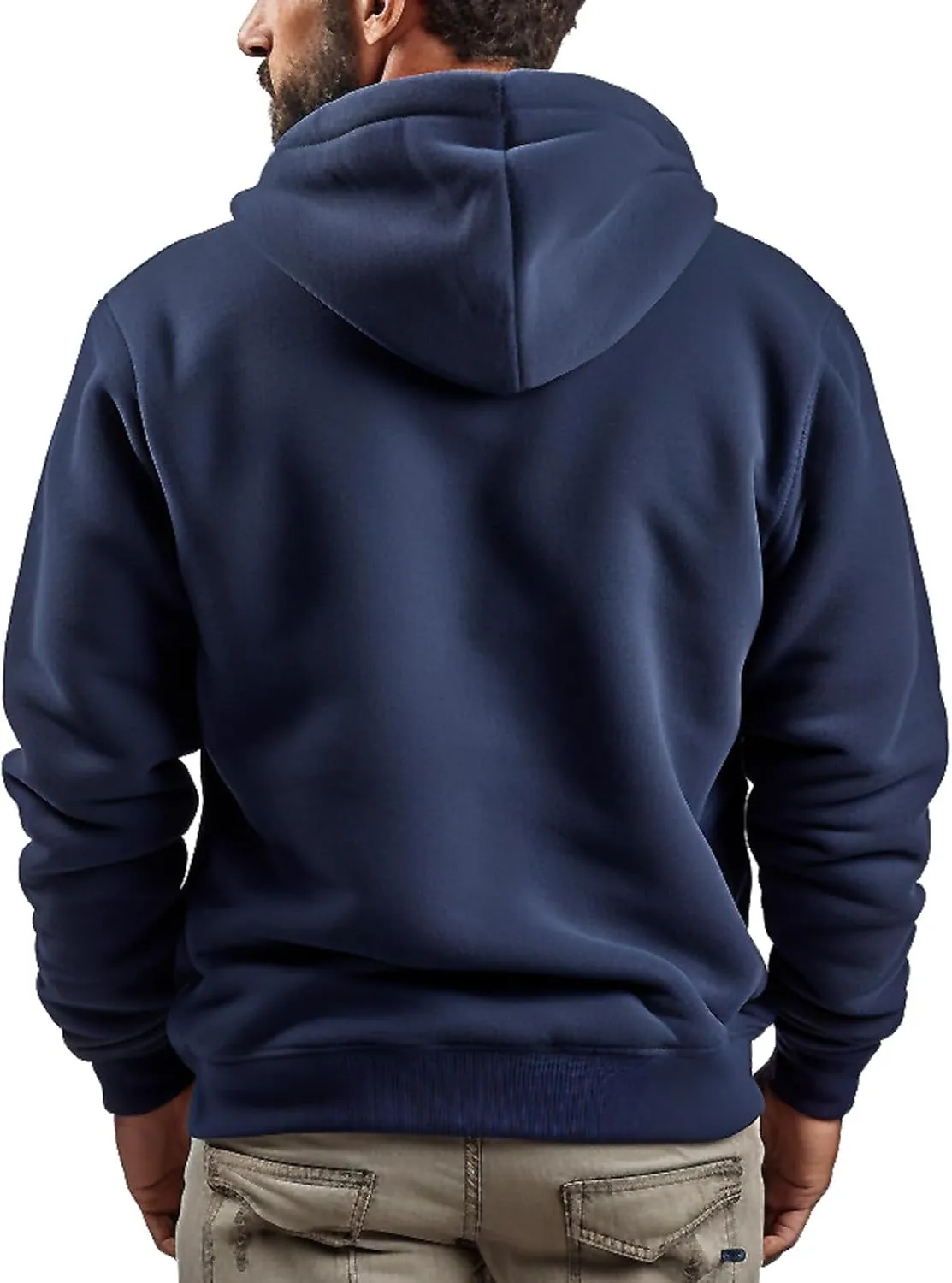 Sherpa Lined Hoodies for Men Heavyweight Full Zip Up Sweatshirt Thick Fleece Jackets Winter Warm Coats