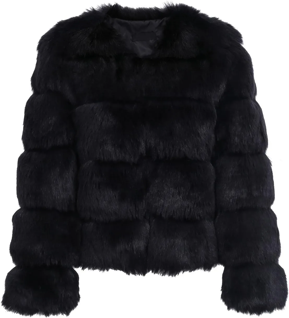 Simplee Women Luxury Winter Warm Fluffy Faux Fur Short Coat Jacket Parka Outwear