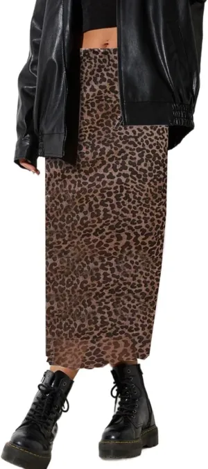 SOFIA'S CHOICE Midi Skirts for Women Elastic High Waisted A Line Flowy Floral Skirt