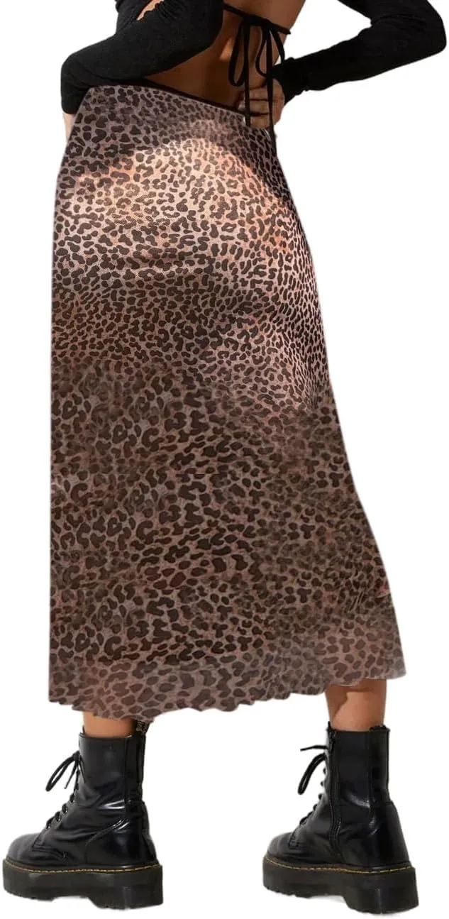 SOFIA'S CHOICE Midi Skirts for Women Elastic High Waisted A Line Flowy Floral Skirt
