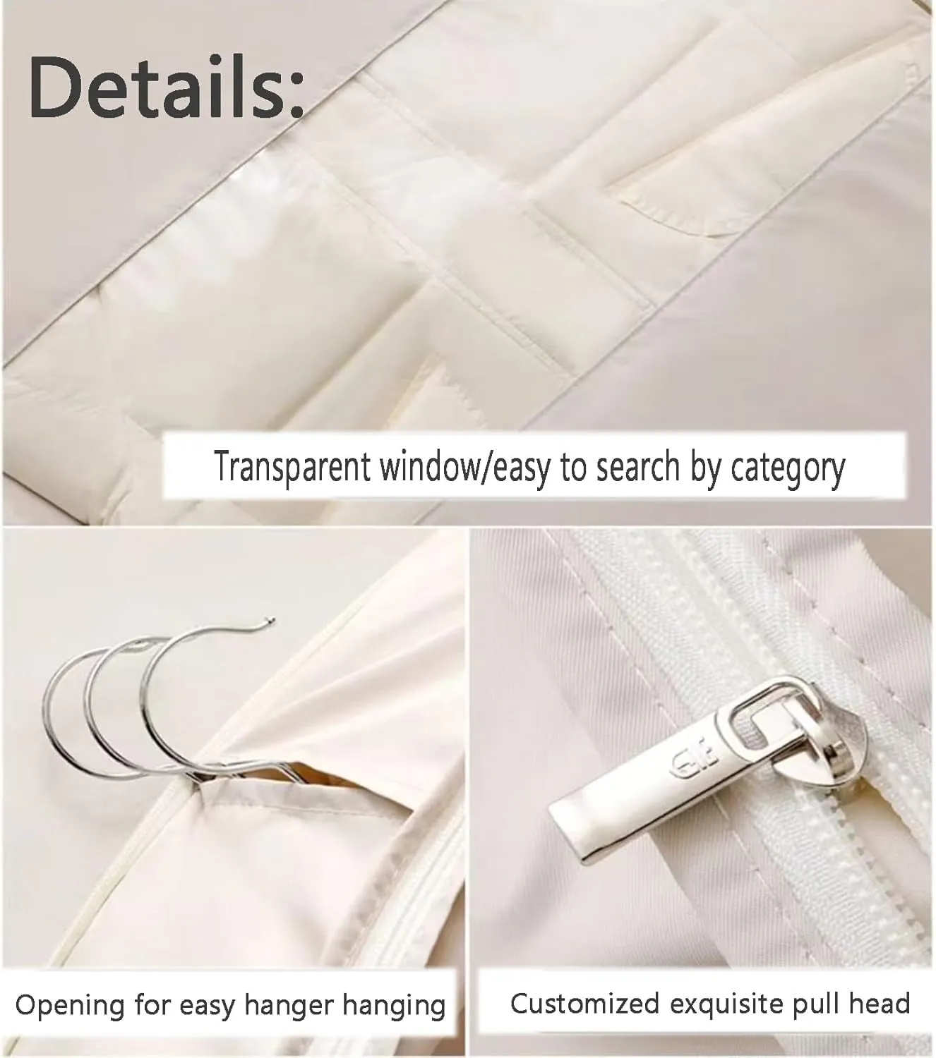Space Saving Hanging Garment Bag with Self Compression Zipper,Dust-Proof Compression Storage Bag Thick Closet Organizer for Coats Blankets, Sweaters, Seasonal Clothes