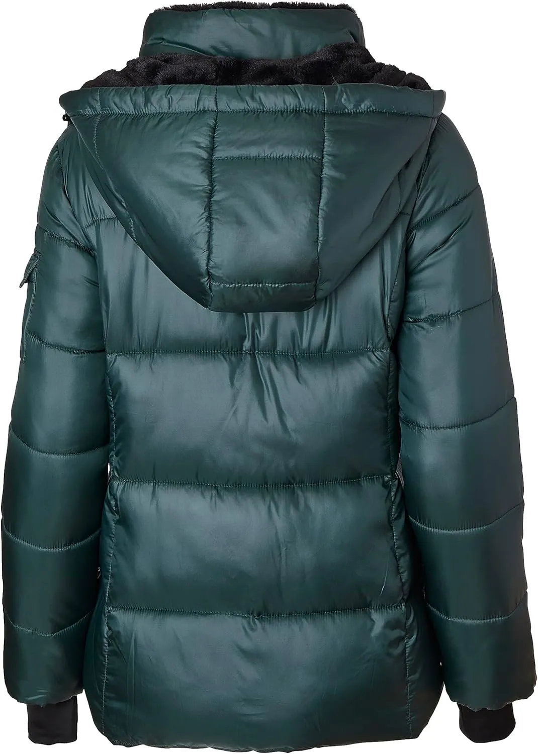 Sportoli Womens Winter Coat Hooded Plush Lined Quilted Warm Zip Up Puffer Jacket