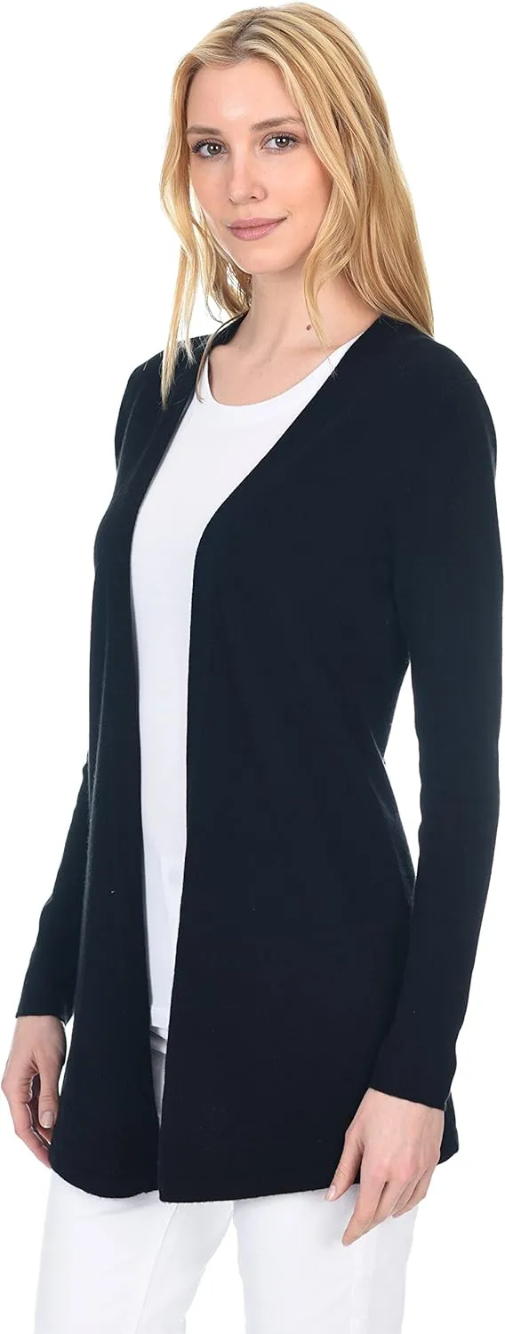 State Fusio Women's Open Front Cardigan 100% Merino Wool Long Sleeve Sweater