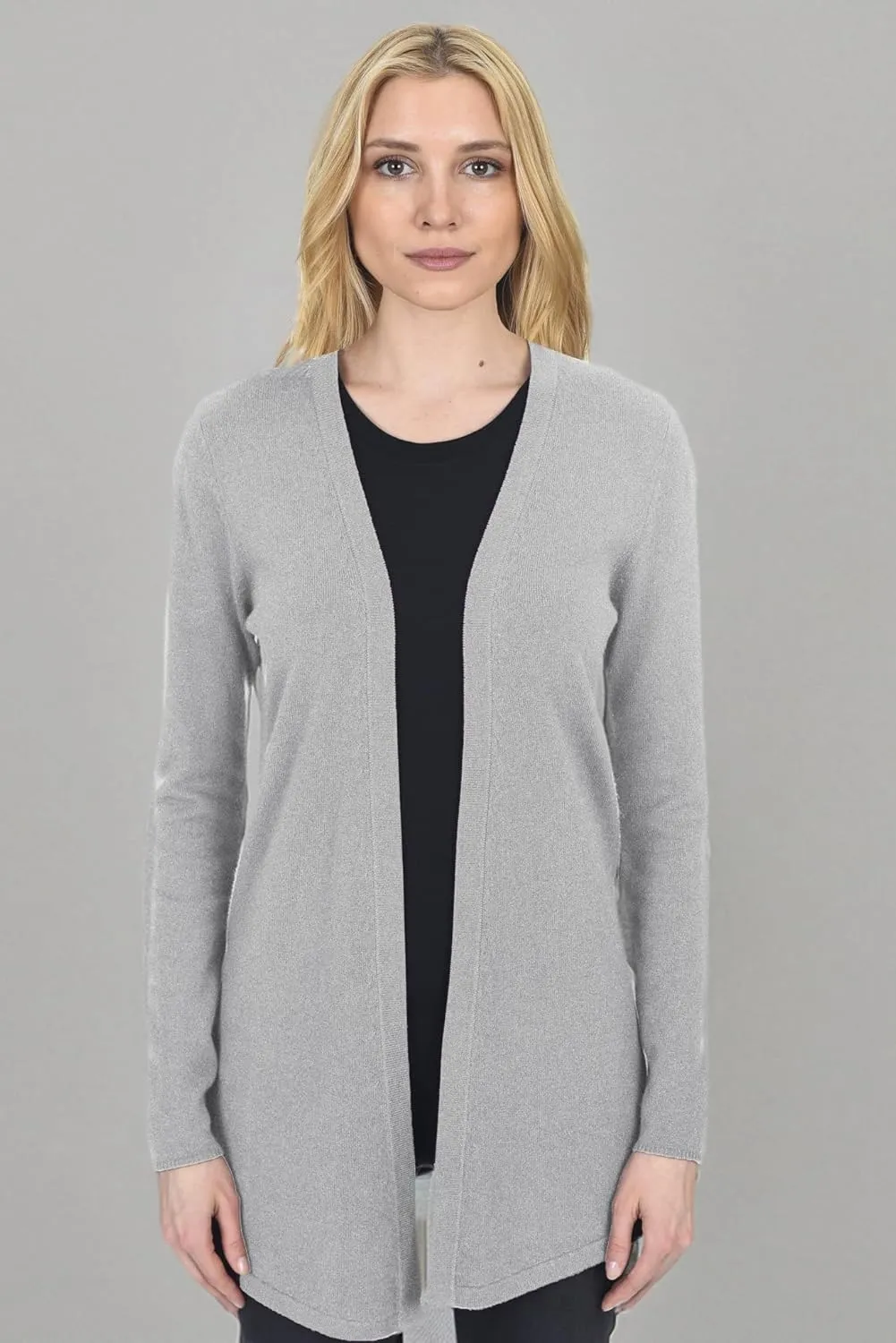 State Fusio Women's Open Front Cardigan 100% Merino Wool Long Sleeve Sweater