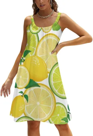 Summer Dresses for Women Casual Beach Cover Ups Sundress Sling Loose Dress