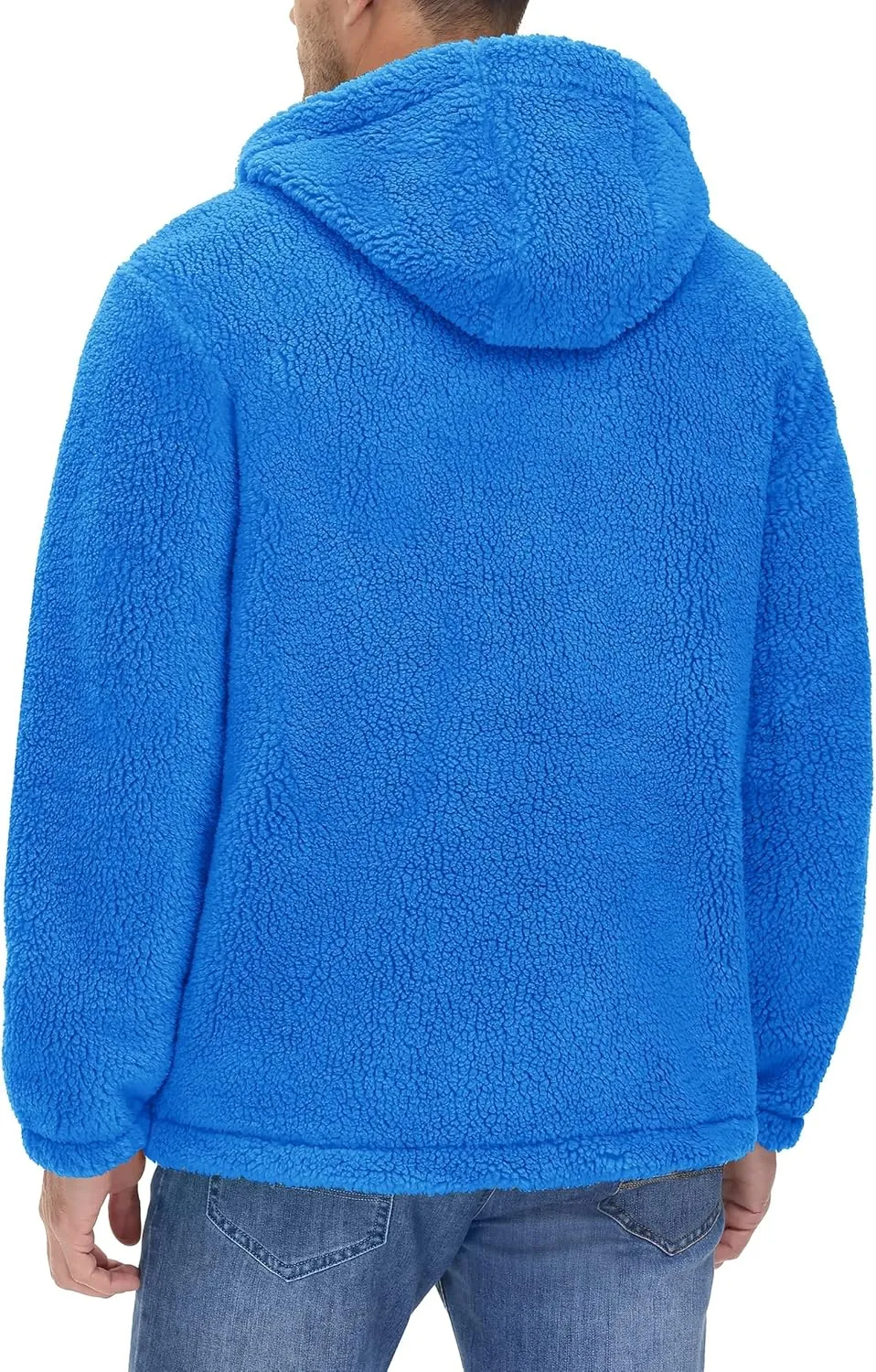 TACVASEN Men's Fuzzy Sherpa Jacket Fleece Lined Zip Up Hoodies Winter Thermal Work Casual Warm Jackets Plain Coats